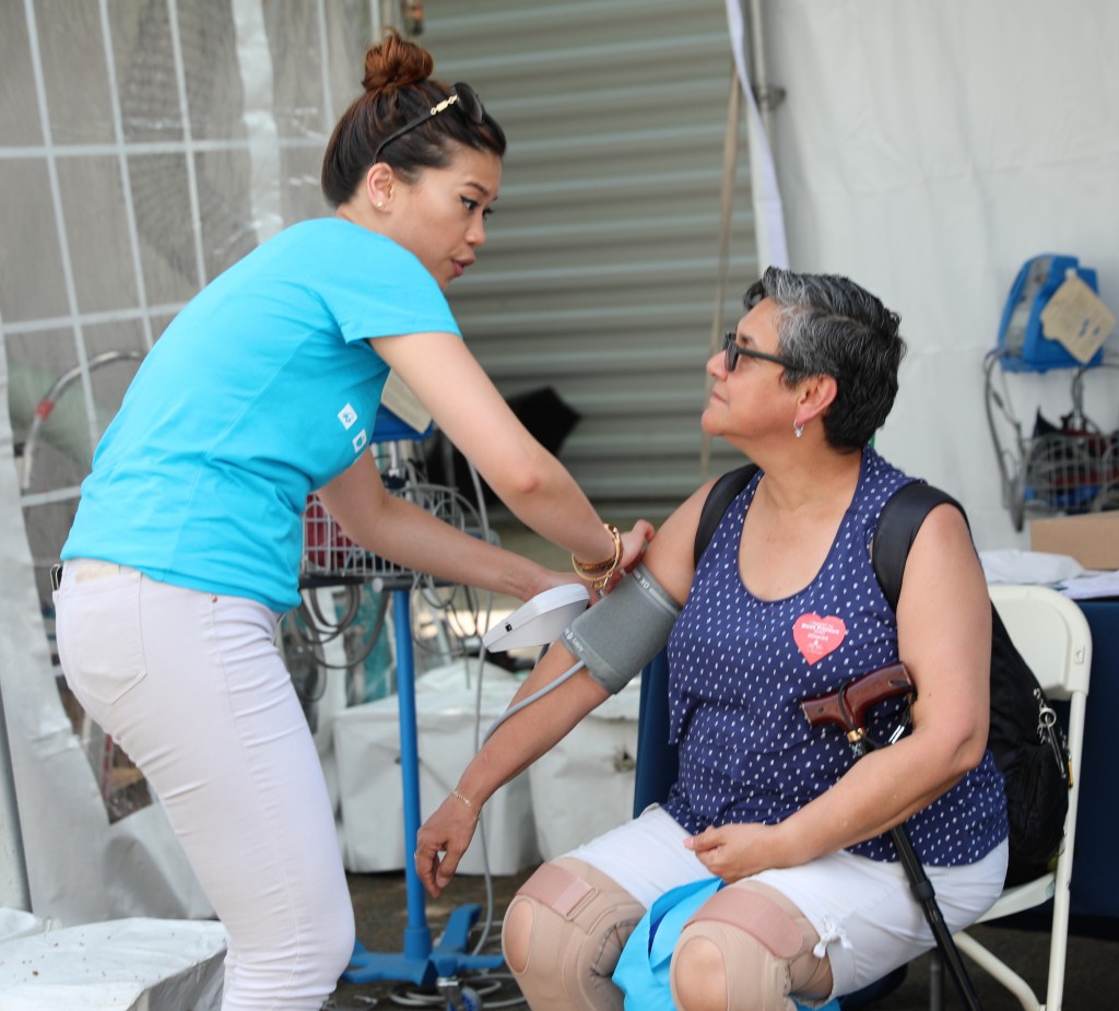Free screenings at the Mount Sinai Queens Community Health Fair included cholesterol, blood glucose, bone density, and blood pressure.